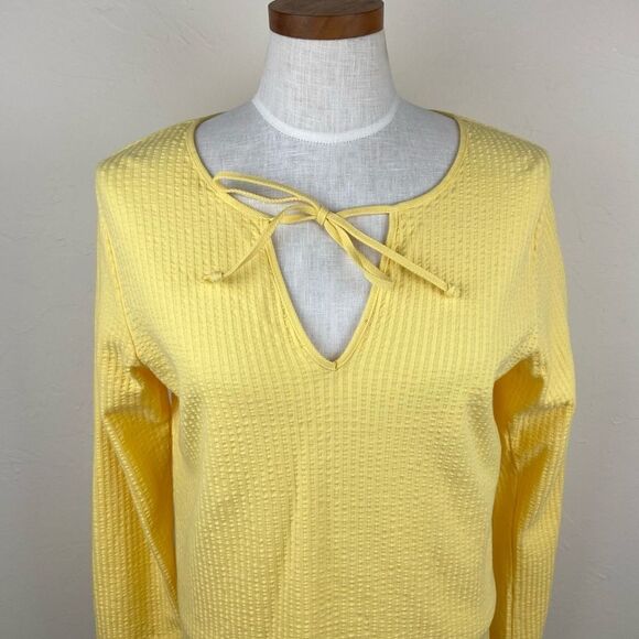 L.L. Bean Cotton Textured Front-Tie Tunic Top - Picture 3 of 6